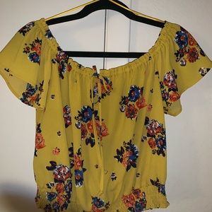 Mustard floral top